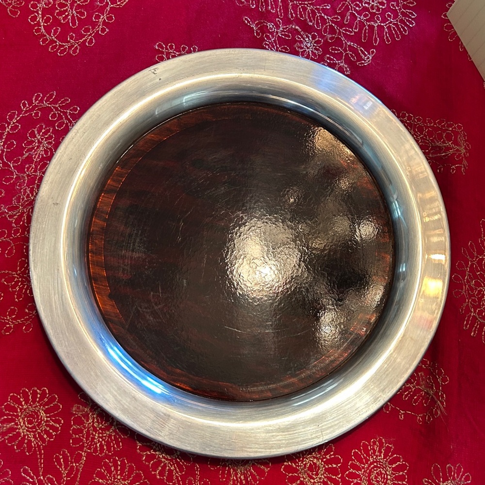 Mid Century 1970 Oneida made in USA Micarta Brown middle center tray